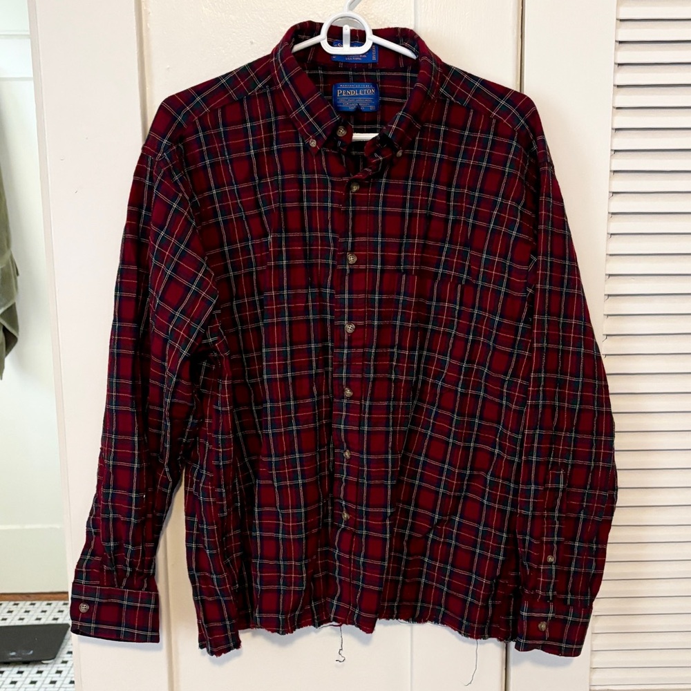 Pendleton Men's Red and Black Plaid Shirt